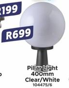 Pillar Light 400mm Clear/White 104475/6