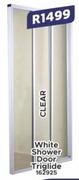 White Shower Door Triglide Clear 162925