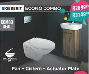 Geberit Pan + Cistern + Actuator Plate Combo