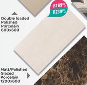 Matt/Polished Glazed Porcelain 1200 x 600-Per Sqm