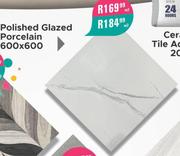 Polished Glazed Porcelain 600 x 600-Per Sqm