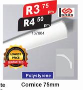Cornice Polystyrene 75mm-pm