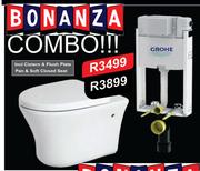Cistern & Flush Plate Pan & Soft Closed Seat Combo