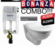Cistern & Flush Plate Pan & Seat Combo