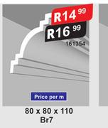Br7 Ceiling Cornice 80 x 80 x 110-Per m