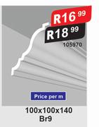 Br9 Ceiling Cornice 100 x 100 x 140-Per m