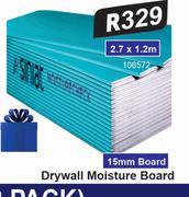 Drywall Moisture Board 15mm Board-2.7 x 1.2m