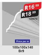 BR9 Ceiling Cornice 8m Per Pack-100 x 100 x 140