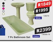 7 Pc Bathroom Set White