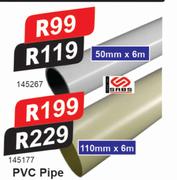 PVC Pipe 50mm x 6m