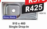 Fontein Single Drop In 910 x 460 (90mm Waste)