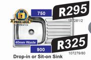 Fontein 750 Drop In Or Sit On Sink 40mm Waste