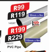 PVC Pipe 50mm x 6m