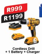 Ingco Cordless Drill + 1 Battery + Charger