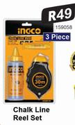 Ingco 3 Piece Chalk Line Reel Set
