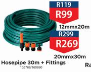 Hosepipe 30m + Fittings-20mm x 30m