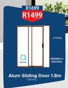 Valuwin 2 Panel Alum Sliding Door 1.8m