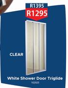 White Shower Door Triglide (Clear)