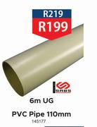 PVC Pipe 110mm 6m UG