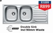 E Collection Double Sink Incl 90mm Waste