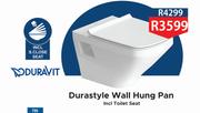 Duravit Durastyle Wall Hung Pan Incl Toilet Seat
