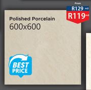 Polished Porcelain 600 x 600-Per Sqm