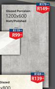 Glazed Porcelain Matt/ Polished 1200 x 600-Per Sqm