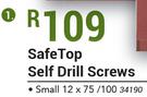 Safe Top Self Drill Screws Small-12 x 75/100
