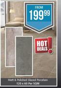 Matt & Polished Glazed Porcelain 120 x 60-Per Sqm