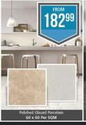 Polished Glazed Porcelain 60 x 60-Per Sqm