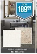 Polished Glazed Porcelain 80 x 80-Per Sqm