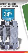Circuit Breaker 10A/ 16A/ 20A/ 25A/ 32A 13mm