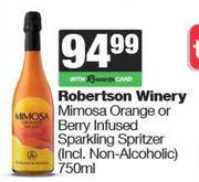 Robertson Winery Mimosa Orange Or Berry Infused Sparkling Spritzer-750ml