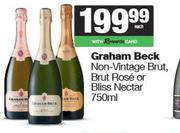 Graham Beck Non-Vintage Brut, Brut Rose Or Bliss Nectar-750ml Each
