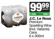 J.C.Le Roux Premium Sparkling Wine (Including Variants) Cans-6 x 300ml Per Pack