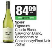 Spier Signature Chenin Blanc, Sauvignon Blanc, Chardonnay Or Chardonnay/Pinot Noir-750ml Each
