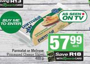 Parmalat Or Melrose Processed Cheese Slices-400g Each