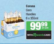 Corona Cero Handies-6 x 355ml Per Pack