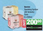 Bernini Sparkling Spritzer Cans-For 2 x 6 x 500ml