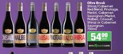 Olive Brook Shiraz/Cabernet Red Blend,Pinotage,Merlot,Cabernet Sauvignon/Merlot,Malbec-750ml Each