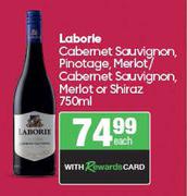 Laborie Cabernet Sauvignon,Pinotage,Merlot/Cabernet Sauvignon,Merlot Or Shiraz-750ml Each