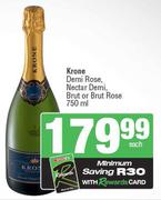 Krone Demi Rose, Nectar Demi, Brut Or Brut Rose-750ml Each