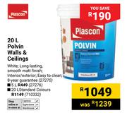 Plascon Polvin Walls & Ceilings (White) 272270-20Ltr