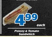 Polony & Tomato Sandwich-Each