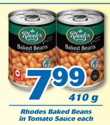 Rhodes Baked Beans In Tomato Sauce 410g-Each