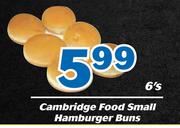 Cambridge Food Small Hamburger Buns-6's