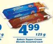Bakers Topper Cream Biscuits 125g-Each