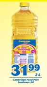 Cambridge Food Pure Sunflower Oil-2L Each