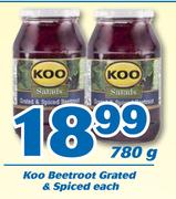 Koo Beetroot Grated & Spiced 780g-Each