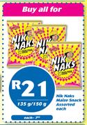 Nik Naks Maize Snack 135g/150g-For All